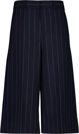Stella McCartney Pinstripe Wool Shorts - Dames - Wijde Broeken - Blauw - XS - Wol - Broeken