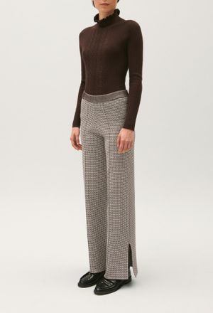 Claudie Pierlot Pantalon maille jacquard bicolore