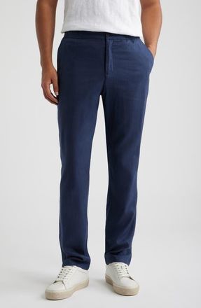 Bugatchi Aerolinen Linen Blend Pants in Navy at Nordstrom, Size Xx-Large
