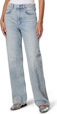 Rag & Bone Shea Studded High Waist Straight Jeans in Desipearl at Nordstrom, Size 26