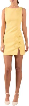 endless rose Bow Detail Sheath Minidress in Butter at Nordstrom, Size Large