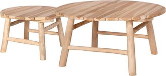 Vente-Unique Tavolino da giardino in Teak Naturale chiaro - Lotto di 2 - TULUM