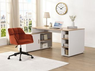 Vente-Unique Sedia da ufficio Velluto Terracotta e Nero Altezza regolabile - PEGA di PASCAL MORABITO