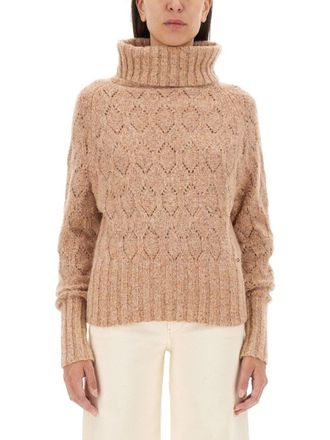 Kiton Textured Turtleneck Sweater With Ribbed Hem