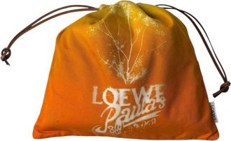 Loewe Orange Yellow Cotton Leather Pouch (Pre-Owned)