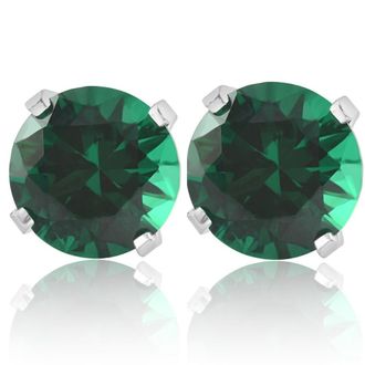 Pompeii3 1Ct TW Emerald Studs in 14k White or Yellow Gold
