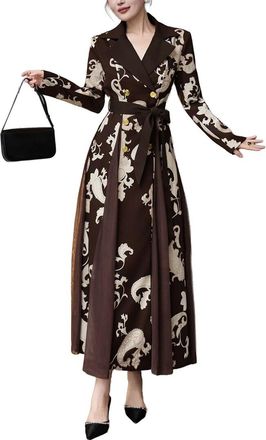 Burryco Brown Embellished Maxi Dress