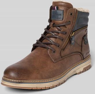 Tom Tailor Stiefel in Lederoptik in Mittelbraun, Größe 41