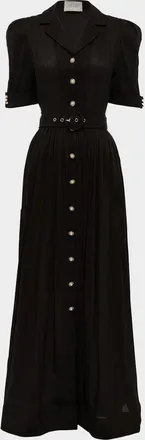 Aqua Blu Australia Eloise Belted Maxi Shirtdress