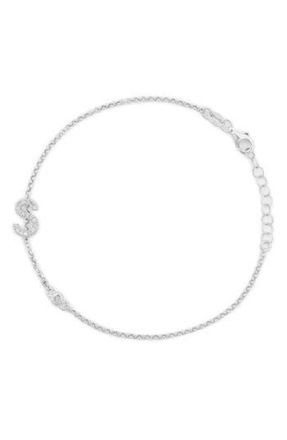Meshmerise Diamond Initial Bezel Bracelet in White-S at Nordstrom Rack