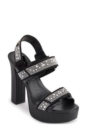 Karl Lagerfeld Alessia Faux Pearl Platform Sandal in Black/White at Nordstrom Rack, Size 9.5