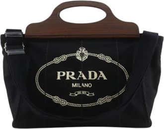 Prada Pre-owned Canapa 2way Handbag - Dames - Vintage Shopper - Zwart - ONE Size - Vintage
