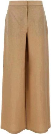 Max Mara Rtw... - Dames - Wijde Broeken - Bruin - XS - Broeken