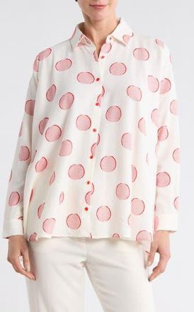 Patrizia Luca Dot Button Down Shirt in Red at Nordstrom Rack, Size Large/x-Large