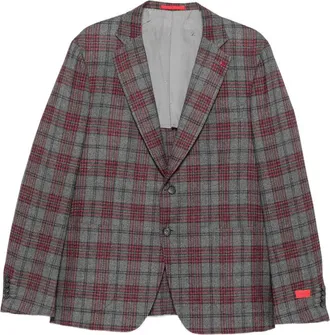 Isaia Check-pattern Notch-lapel Blazer