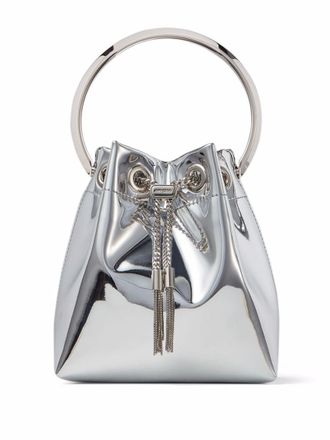 Jimmy Choo London Silver Bon Bon Bucket Bag