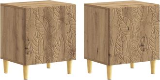 vidaXL Mesita De Noche 2 Uds. Roble Artisan 43 X 34,5 X 50 Cm Vidaxl