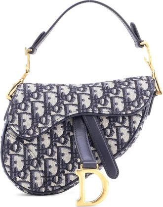 Dior Saddle Handbag Oblique Canvas Mini shoulder bag - Blauw