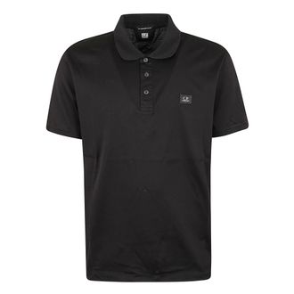 C.P. Company Polo Shirts, male, Black, Size: XL Cotton Polo Shirt