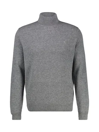 Lerros Strickpullover LERROS LERROS Schurwoll-Rollkragenpullover mit Kaschmiranteil, Herren, Gr. S, grau (platinum grau melange), 88% Schurwolle, 12% Kaschmi