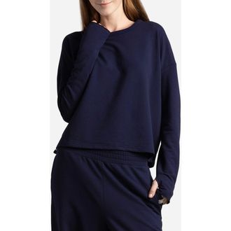 Sunday Citizen Light French Terry Pullover in Maritime Blue at Nordstrom, Size Small