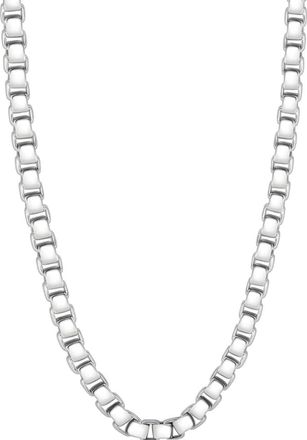 Pompeii3 Mens Polished Steel Clasp 7.5mm Tight Cubic Link 24 Chain