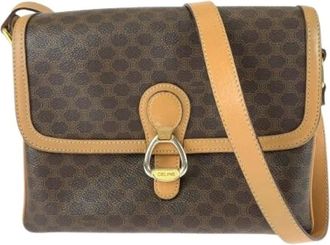 Celine Pre-owned Cross Body Bags, female, Brown, Size: ONE SIZE Pre-owned Vintage Macadam Shoulder Bag
