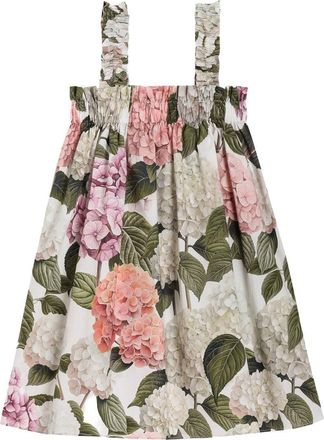 Dolce & Gabbana Floral Print Cotton Dress - White