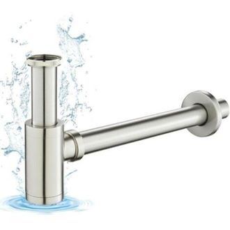 OEM Sif&oacute;n Universal Para Fregadero, Sif&oacute;n De 3,17 Cm (1 1/4), Sif&oacute;n A Prueba De Olores Con Orificio De Limpieza, Tap&oacute;n De Desag&uuml;e Ajustable, Cromado-crezu