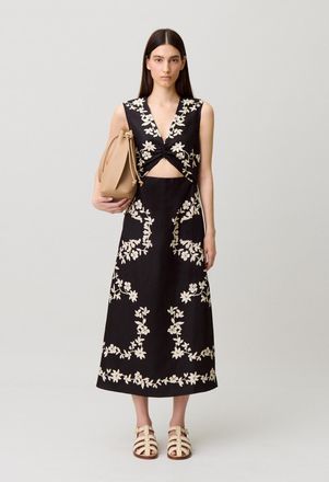 Claudie Pierlot Robe imprim&eacute; floral mi-longue