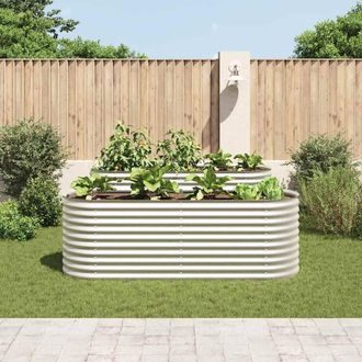 Berkfield Home Garden Raised Bed 240x80x81 cm Galvanised Steel Silver | Size: 240 x 80 x 81 cm
