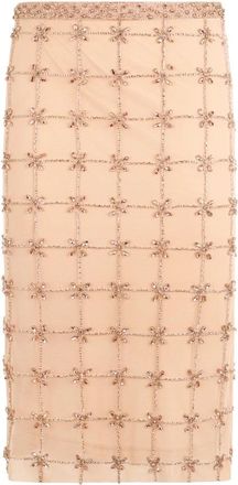 Pinko Volle Rok van Tule met Kristallen - Dames - Midirokken - Roze - S - Tule - Rokken