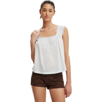 Cotton On Womens Willa Babydoll Top in Seaside Blue at Nordstrom, Size 12