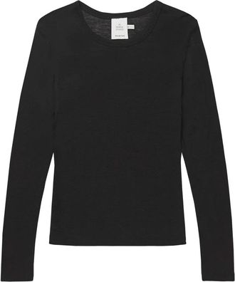 Munthe Long Sleeve T-Shirt Lutest 1127 - Dames - Longsleeves - Zwart - XS - Wol - Tops