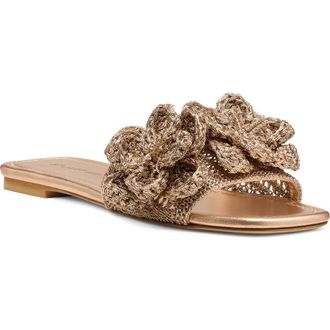 Stuart Weitzman Lotus Slide Sandal in Silver/Light Gold at Nordstrom, Size 6.5