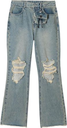 Musium Div. Jeans con inserti in pizzo - Blu