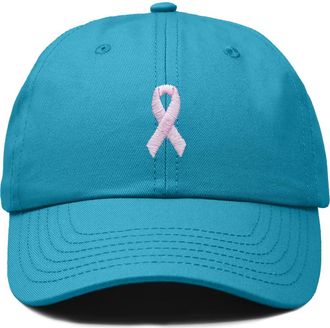 Dalix Pink Ribbon Dad Cap in Teal at Nordstrom