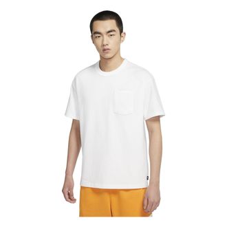 Nike Solid Color Pocket Round Neck Loose Short Sleeve White DQ9296-100
