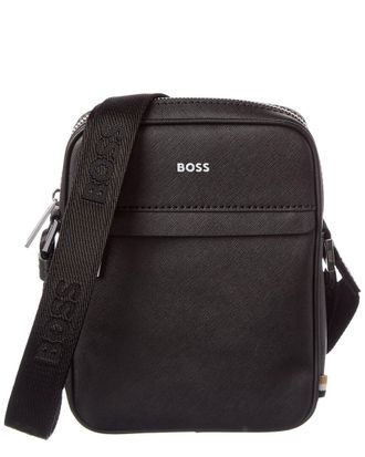 HUGO BOSS Zair Ns Zip Leather Reporter Bag