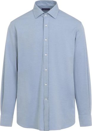 Ralph Lauren Aston Long-Sleeve Shirt - Heren - Casual Overhemden - Blauw - 2XL - Katoen - Overhemden