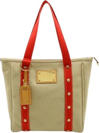 Louis Vuitton Pre-owned Canvas Tote Bag - Dames - Vintage Shopper - Beige - ONE Size - Vintage