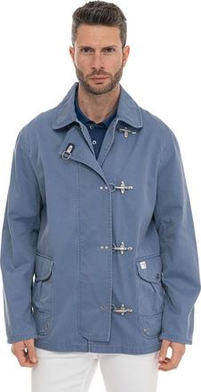 Fay Medium lengte harringtonjas - Heren - Zomerjassen - Blauw - M - Katoen - Jassen
