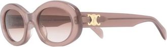 Celine Triomphe Oval Zonnebril - Dames - Zonnebrillen - Bruin - 52 MM - Accessoires