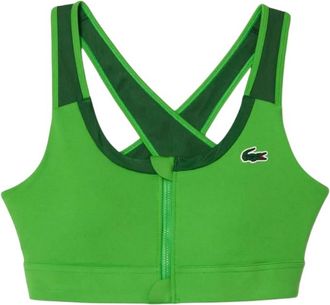 Lacoste Dames/Dames Kleurblok Stretch Sport Bralette met Ritssluiting (Groen)