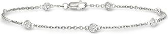Ross-Simons Bezel-Set Diamond Station Bracelet in Sterling Silver