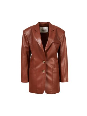 Nanushka Blazer in Lederoptik Evan Braun
