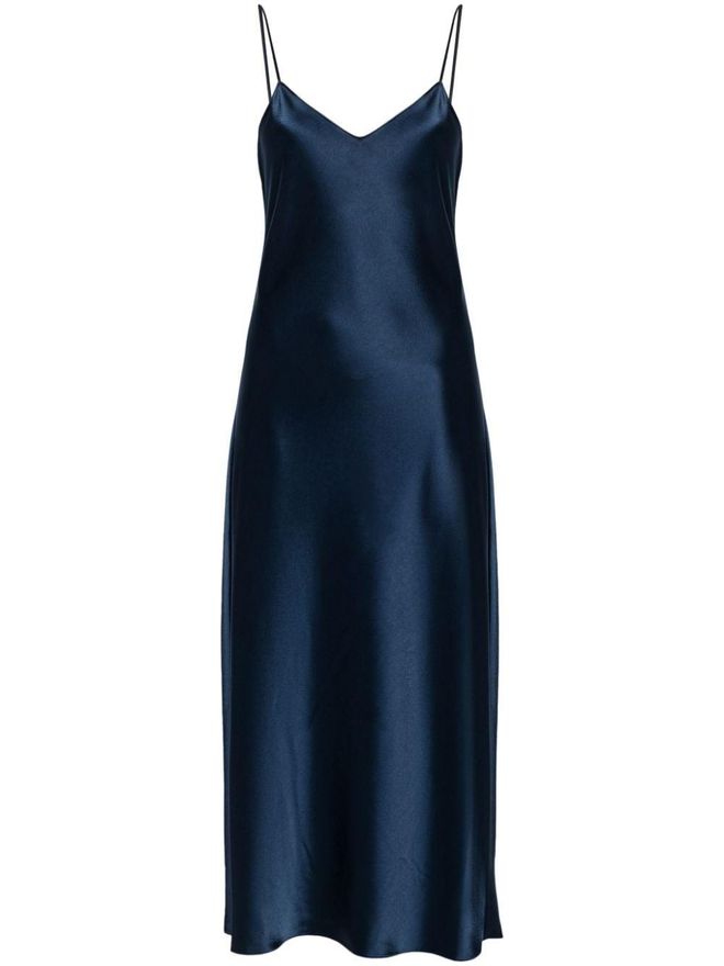 satin midi dress - Blue