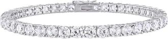 Amour 14 1/4 CT TGW Created White Sapphire Bracelet In Sterling Silver