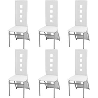 vidaXL Vidaxl - Sillas De Comedor 6 Uds Cuero Sint&eacute;tico Blanco