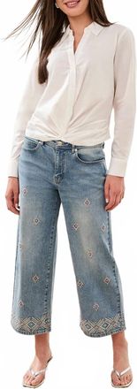Tribal Womens Audrey Hugging Wide Crop In Blue